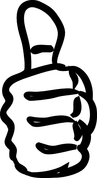 White black thumbs up clip art at vector clip art