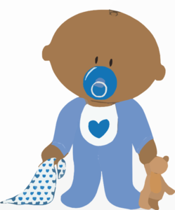 Baby boy with teddy clip art at vector clip art online
