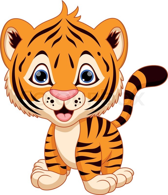 Baby tiger clipart