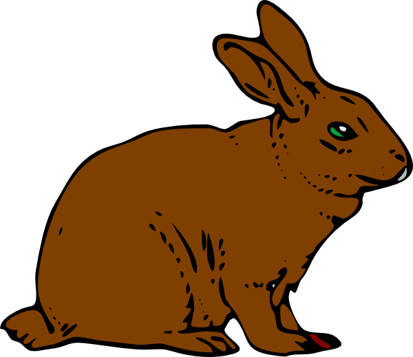Brown rabbit clip art at vector clip art online