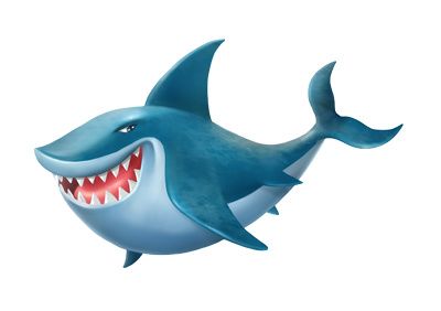 Cartoon shark clipart blue 3d fish illustration just free image