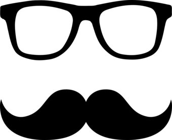 Free glasses and gray mustache clip art clipart