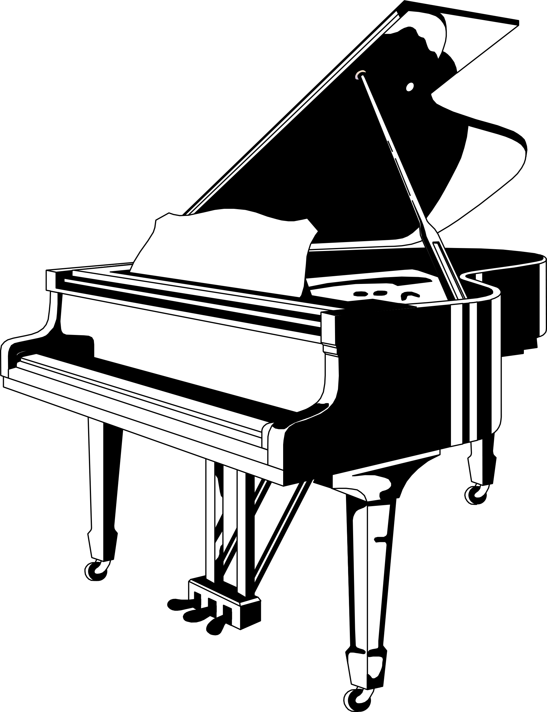 Free piano clipart black and white clipart