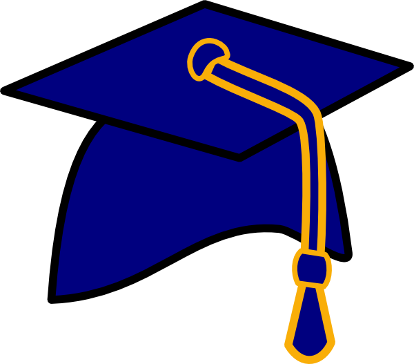 Graduation hat blue cap clip art at vector clip art online royalty