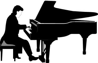 Keyboard and piano clipart theme