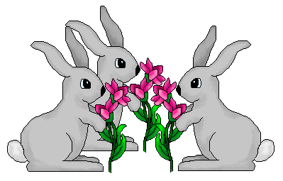 Rabbit clip art groups of gray rabbits three rabbits