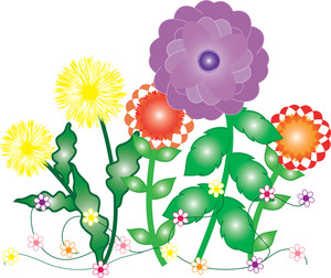 Flowers clipart image clipart illustration of pretty spring flowers