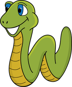 Snake clipart image clip art illustration of a green worm with a