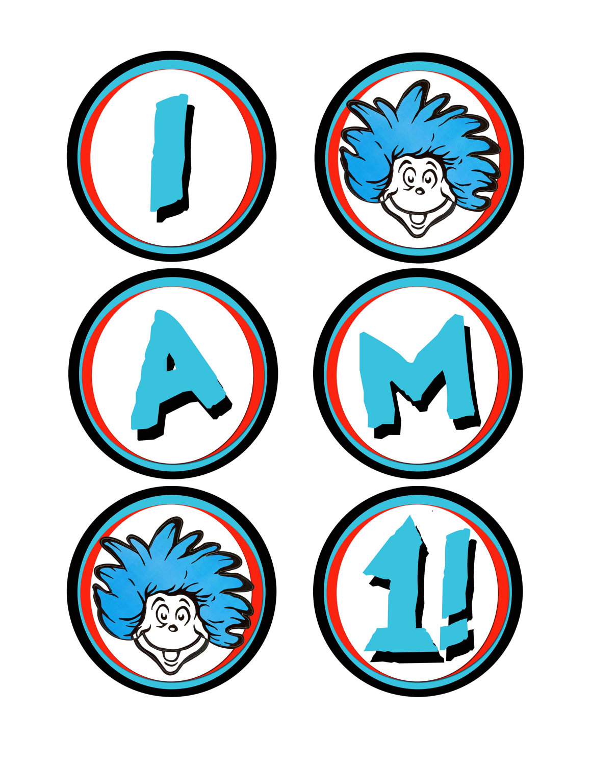 Dr seuss thing 1 and thing 2 printable clip art clipart