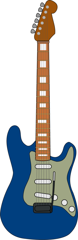 Guitar blue vector clip art