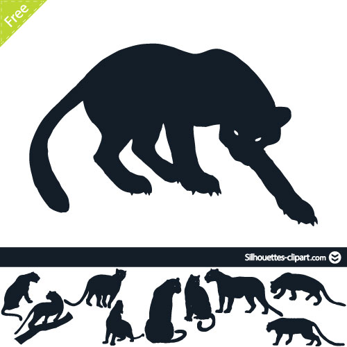 Panther silhouette silhouettes clipart
