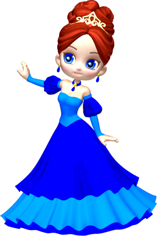 Princess in blue poser clipart 9 by clipartcotttage on