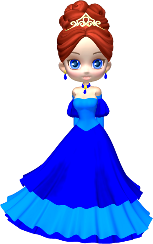 Princess in blue poser clipart by clipartcotttage on 2