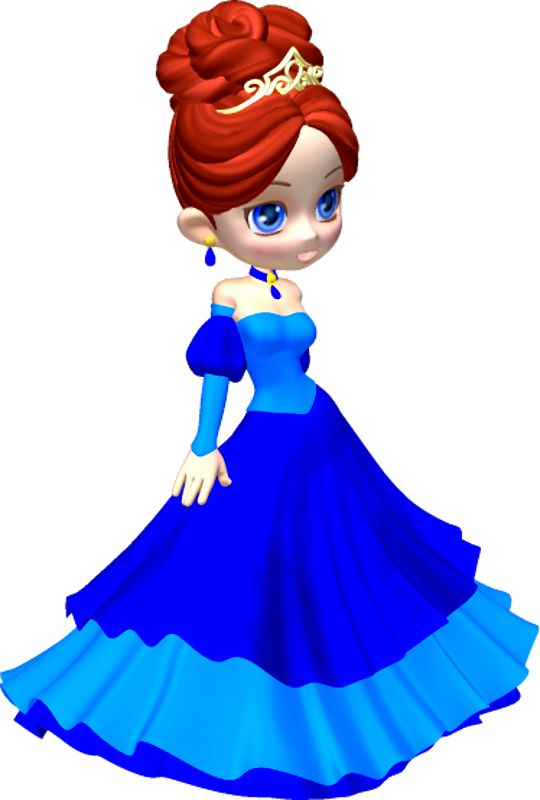 Princess in blue poser clipart by clipartcotttage on 3