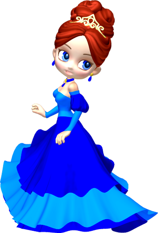 Princess in blue poser clipart by clipartcotttage on