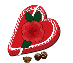 Valentines day clipart image heart shaped of chocolates with