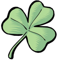 Clipart of shamrocks and four leaf clovers 3