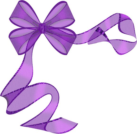 Purple ribbon bow clip art borders 2
