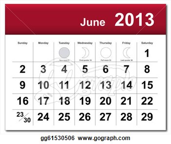 Clip art vector june 3 calendar stock gg