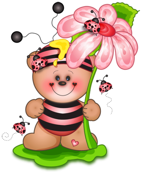 Cute teddy spring decor clipart picture 0