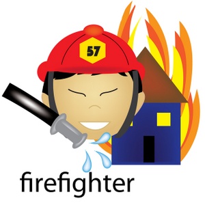 Firefighter clipart image asian firefighter job icon