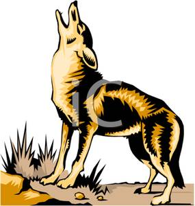 Howling wolf cub clipart