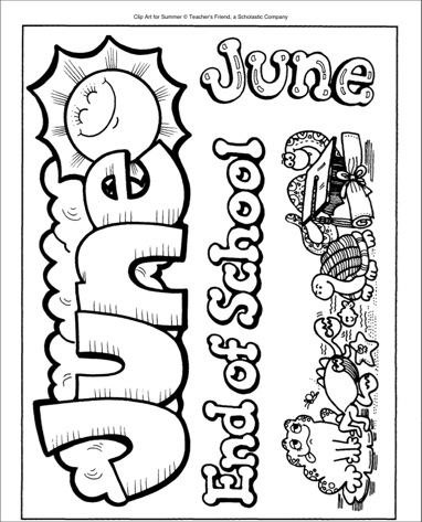 June end of school clip art printables