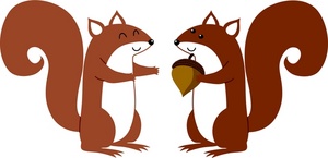 Squirrels clipart image a squirrel holding an acorn standing