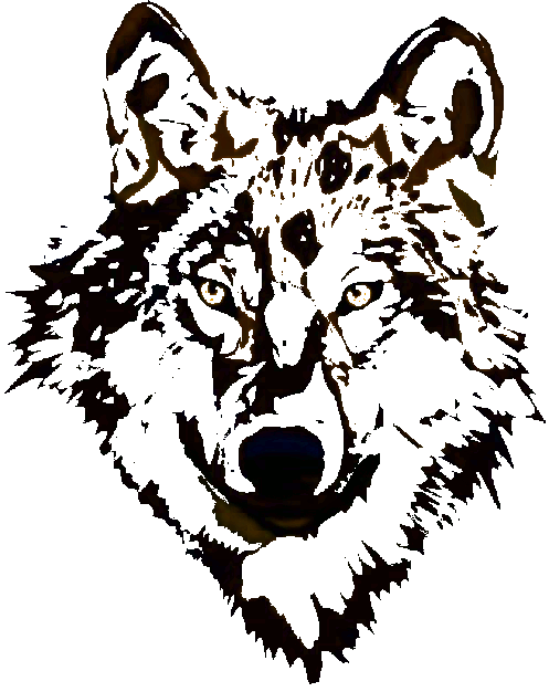 Wolf clip art and graphics for shirt decal logo design on