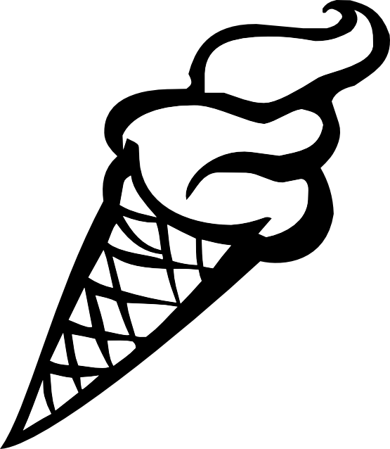 Ice cream clipart black and white 3
