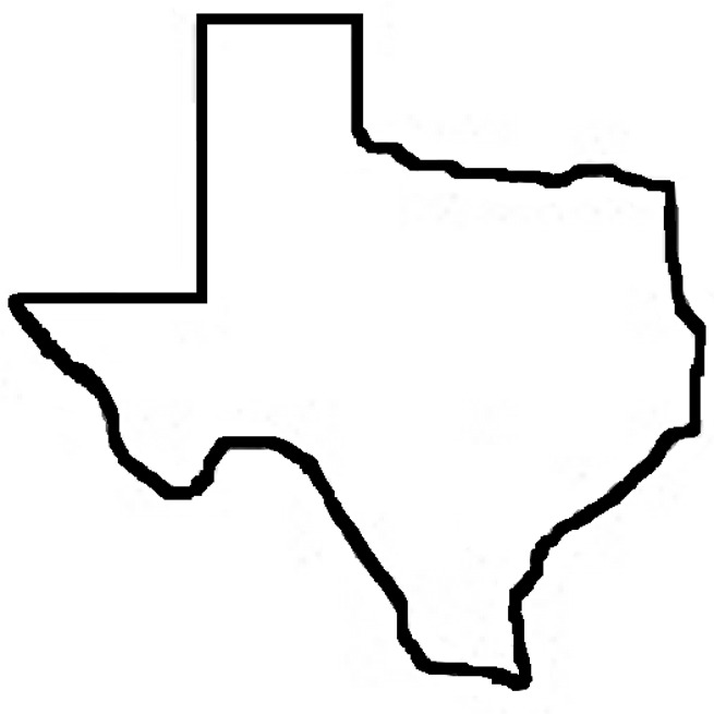 Texas outline map clipart