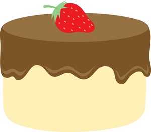 Cake clipart image white cake with chocolate frosting