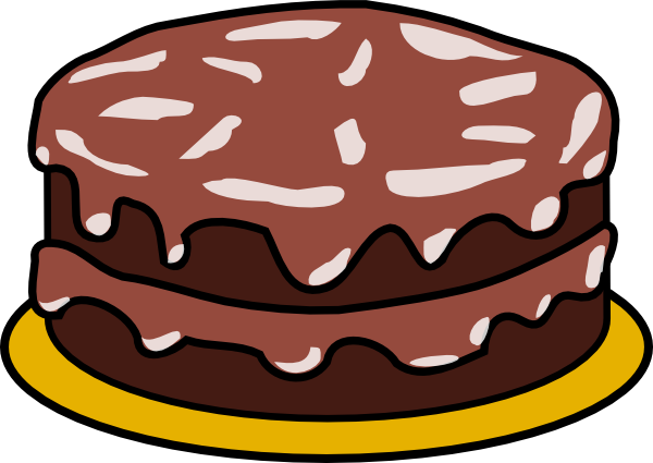 Chocolate cake with no candles clip art at vector clip