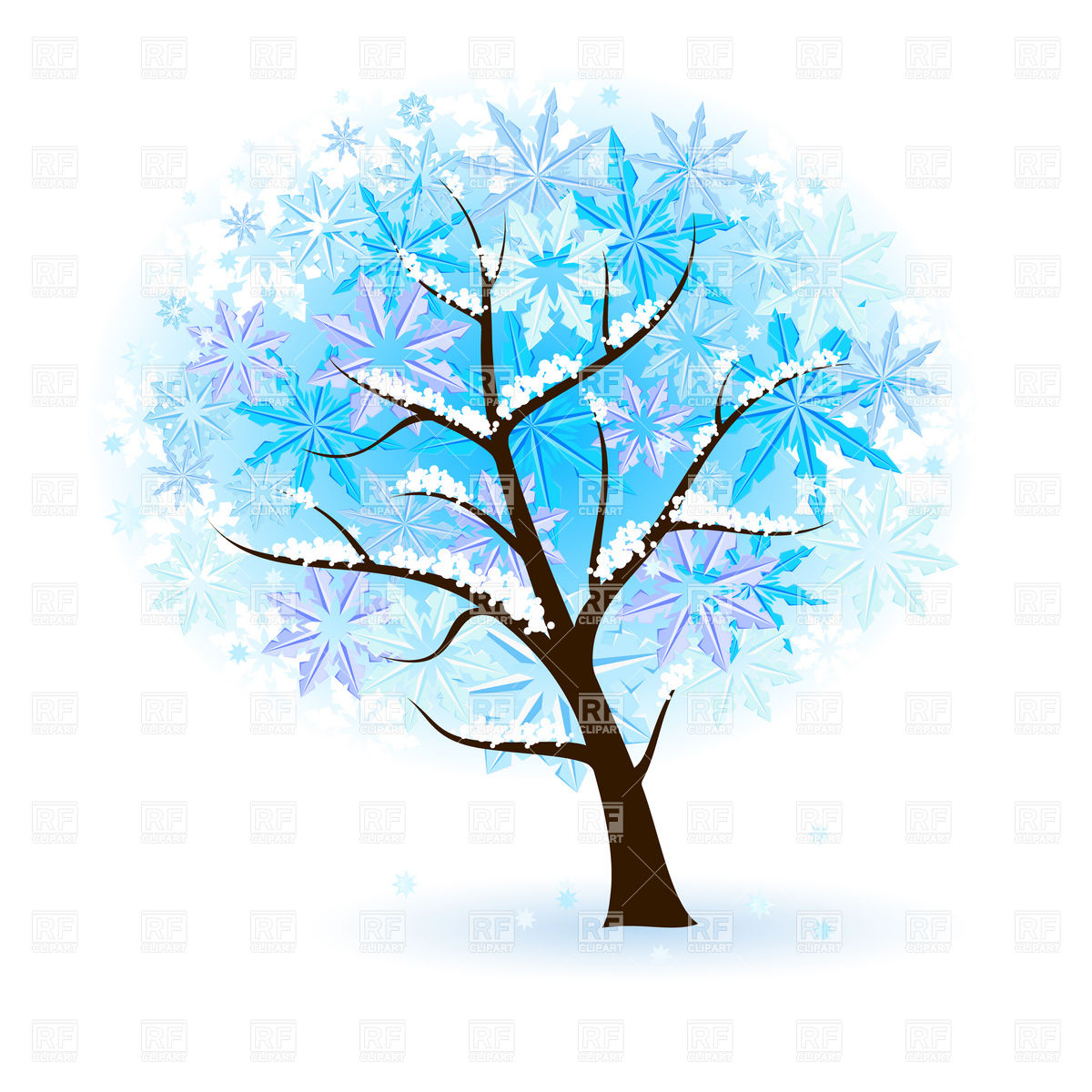 Tree on winter background download royalty free vector clipart