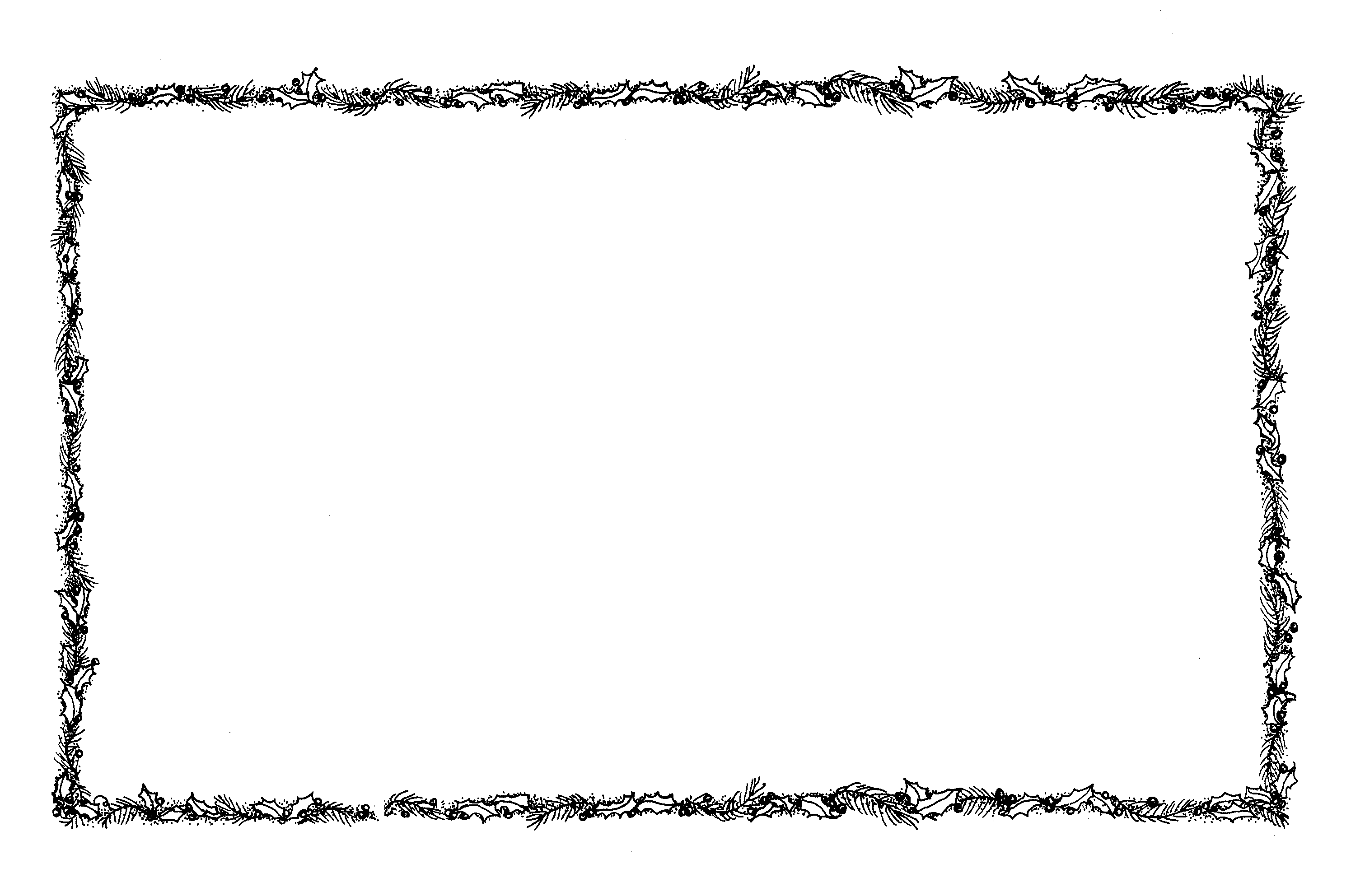 Christmas borders clipart black and white happy holidays