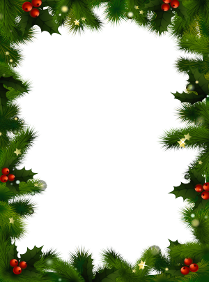 Christmas borders transparent christmas photo frame with pine and mistletoe clipart