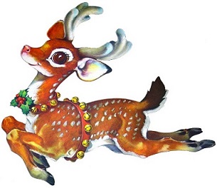 Free vintage christmas reindeer clipart