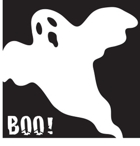 Ghost clipart image spooky ghost in the night saying boo