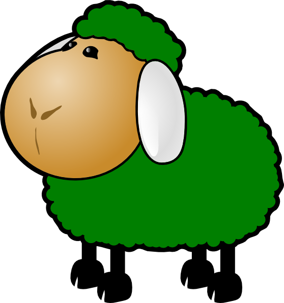 Green sheep clip art at vector clip art online