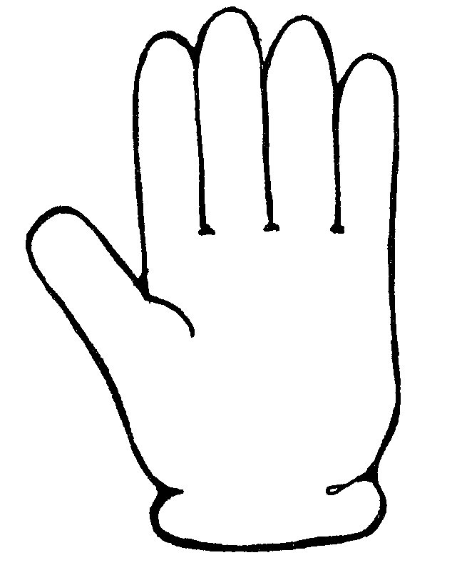 Hand outline template printable clipart 2