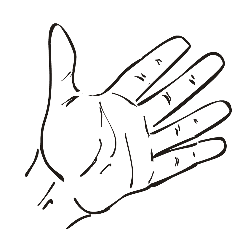 Hand outline template printable clipart