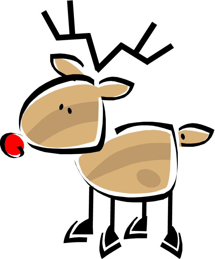 Santa and reindeer clip art