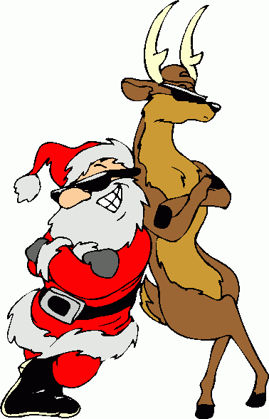 Santa and reindeer clipart christmas