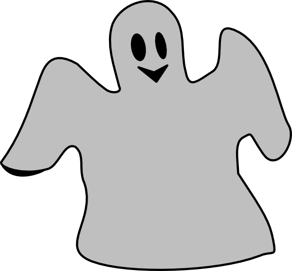 Smiling gray ghost clip art at vector clip art online