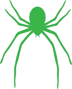 Spider clipart image clip art illustration of a green spider