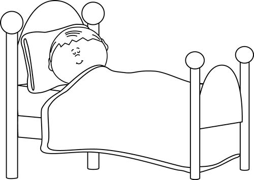 Bed clipart of child 2