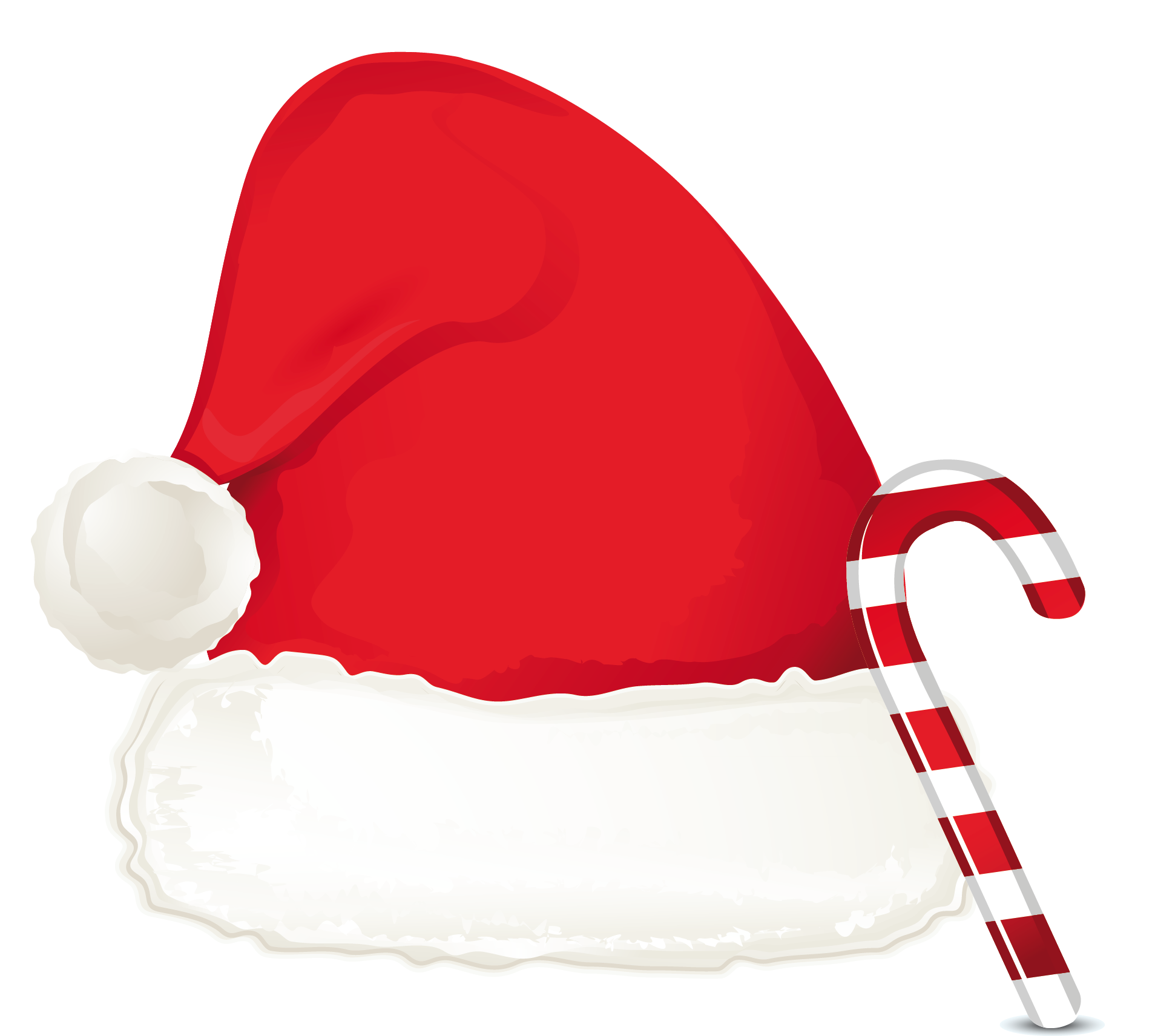 Christmas candy cane ornament and santa hat clipart 0