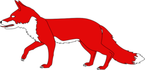 Lg walking red fox clipart