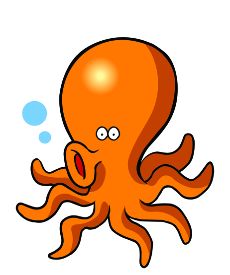 Octopus clip art black and white free clipart