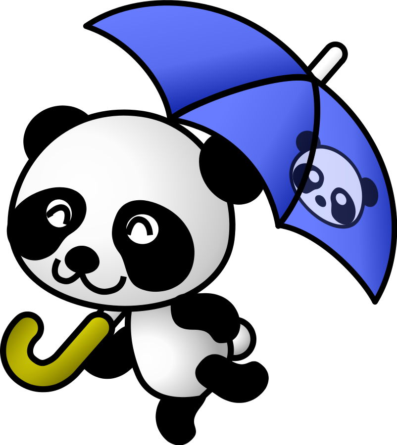 Panda free umbrella clip art
